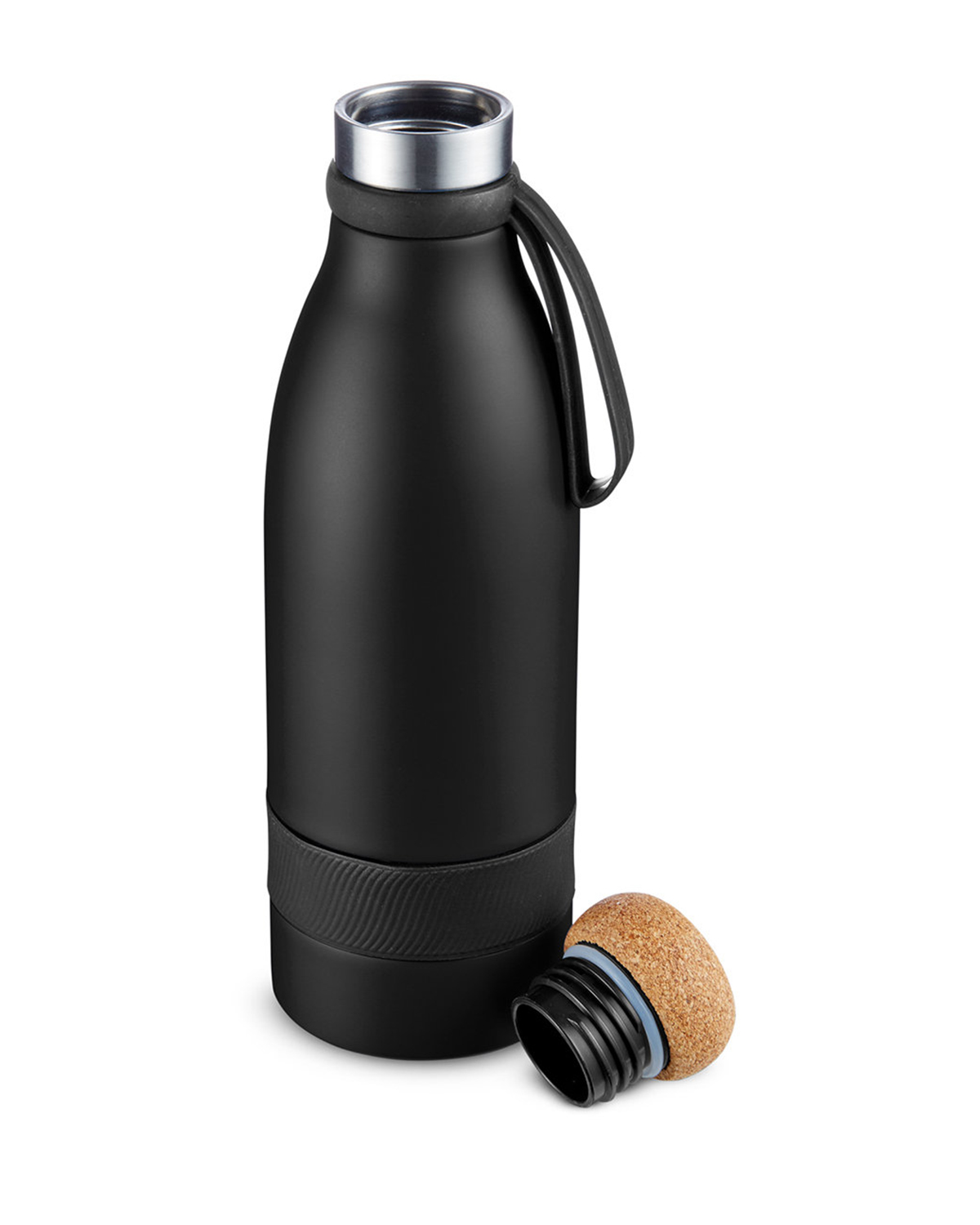 19 oz Double Wall Vacuum Insulated Bottle With Cork Lid 8