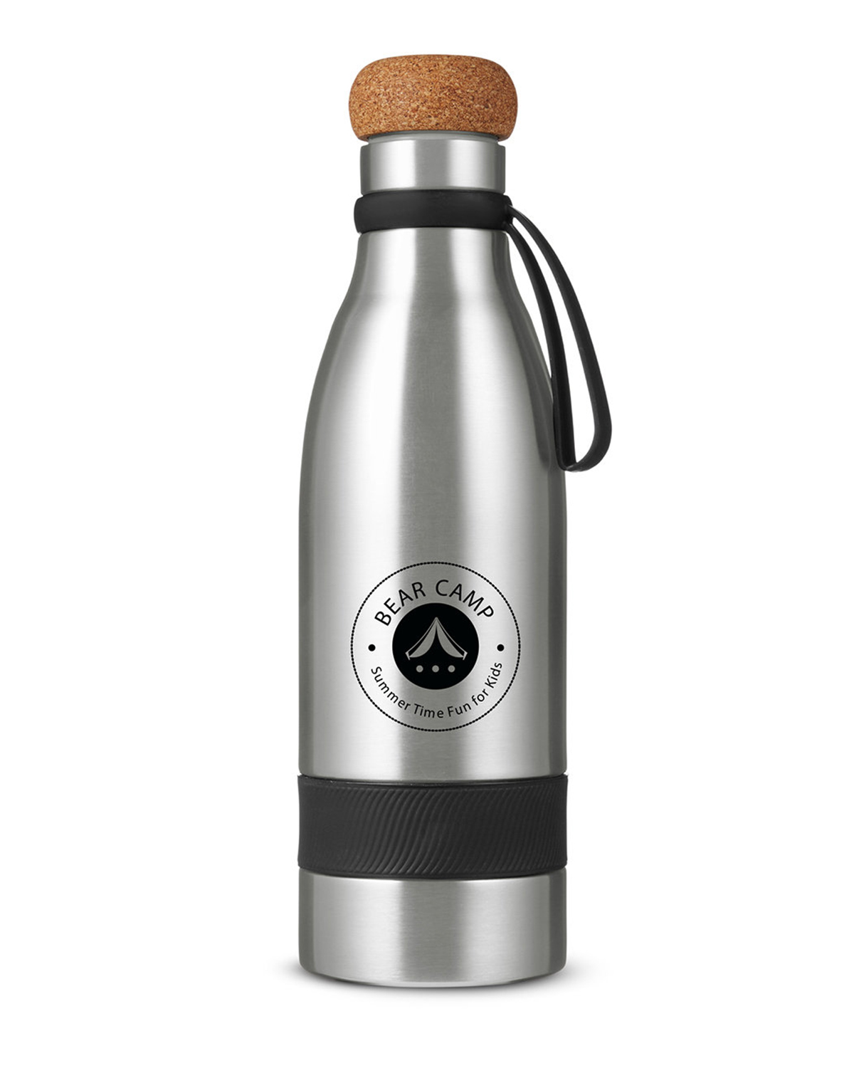 19 oz Double Wall Vacuum Insulated Bottle With Cork Lid 13