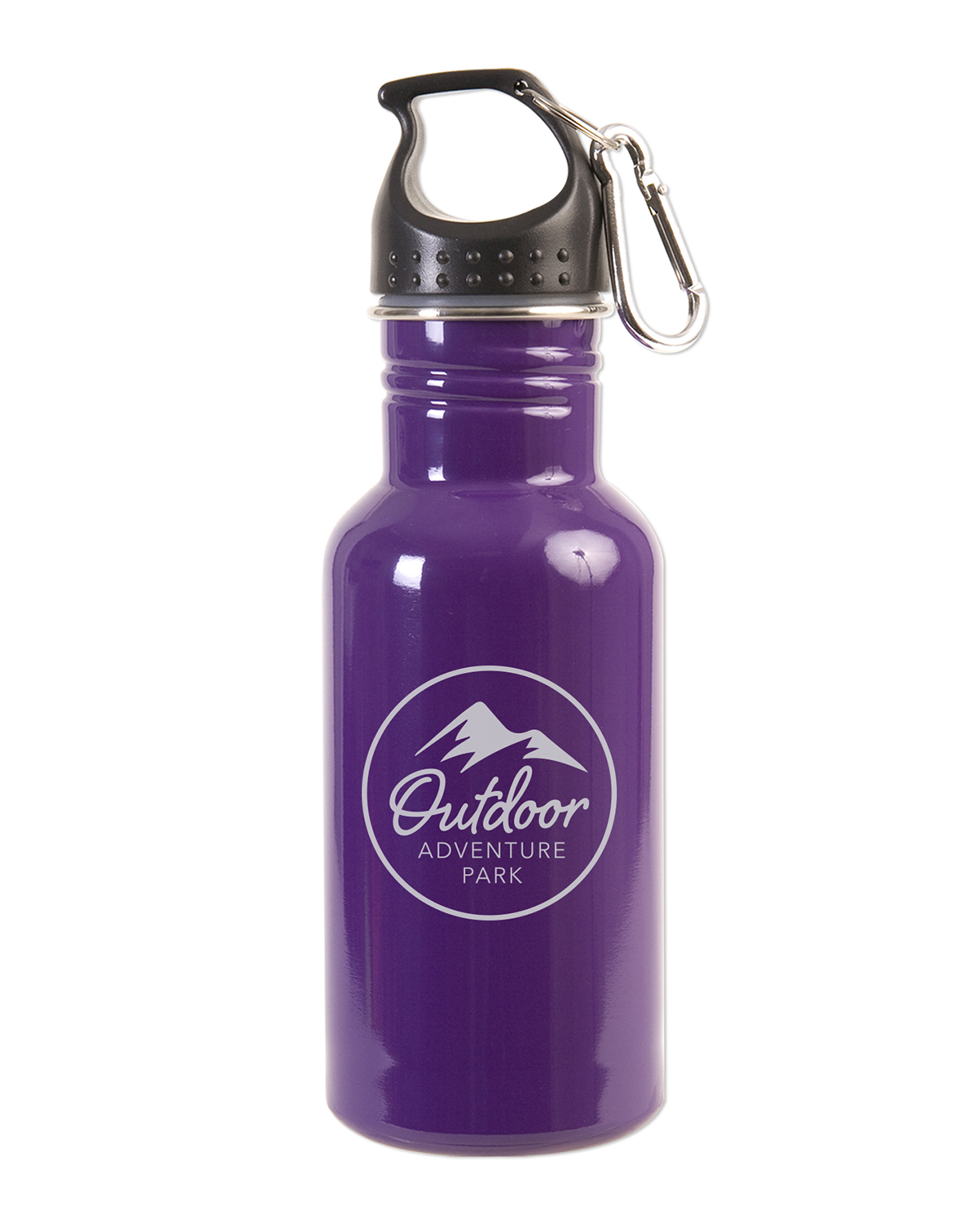 17 oz Stainless Steel Adventure Water Bottle With Carabiner 13