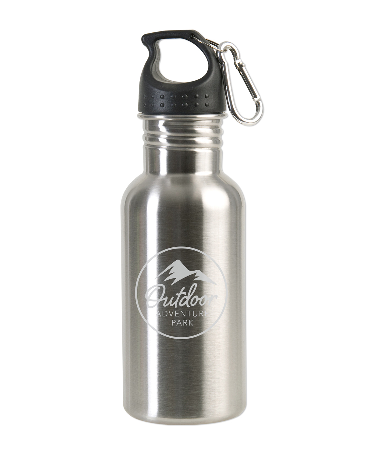 17 oz Stainless Steel Adventure Water Bottle With Carabiner 21