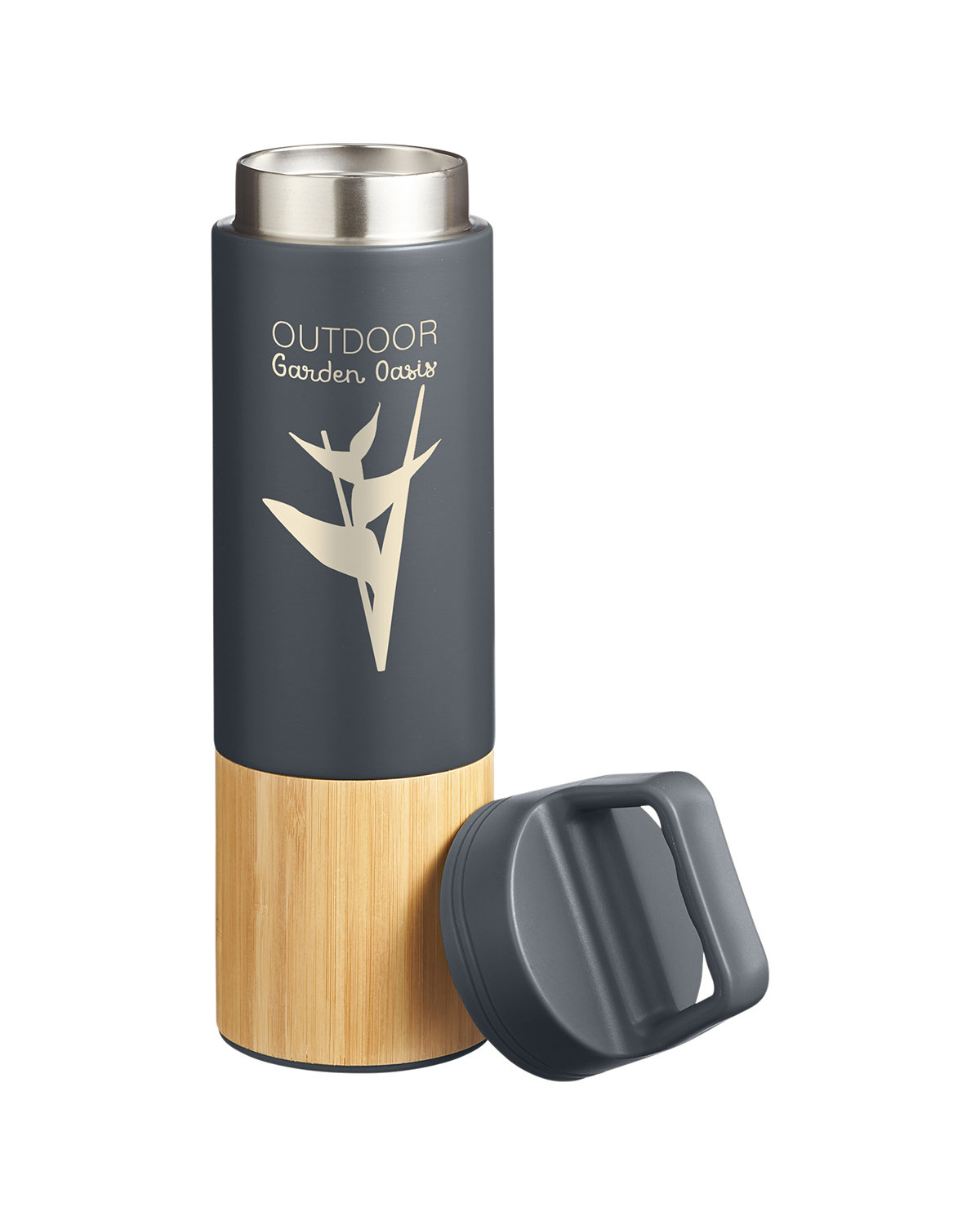 20 oz Tao Bamboo Vacuum Insulated Stainless Steel Bottle, custom water bottle with logo imprint 8