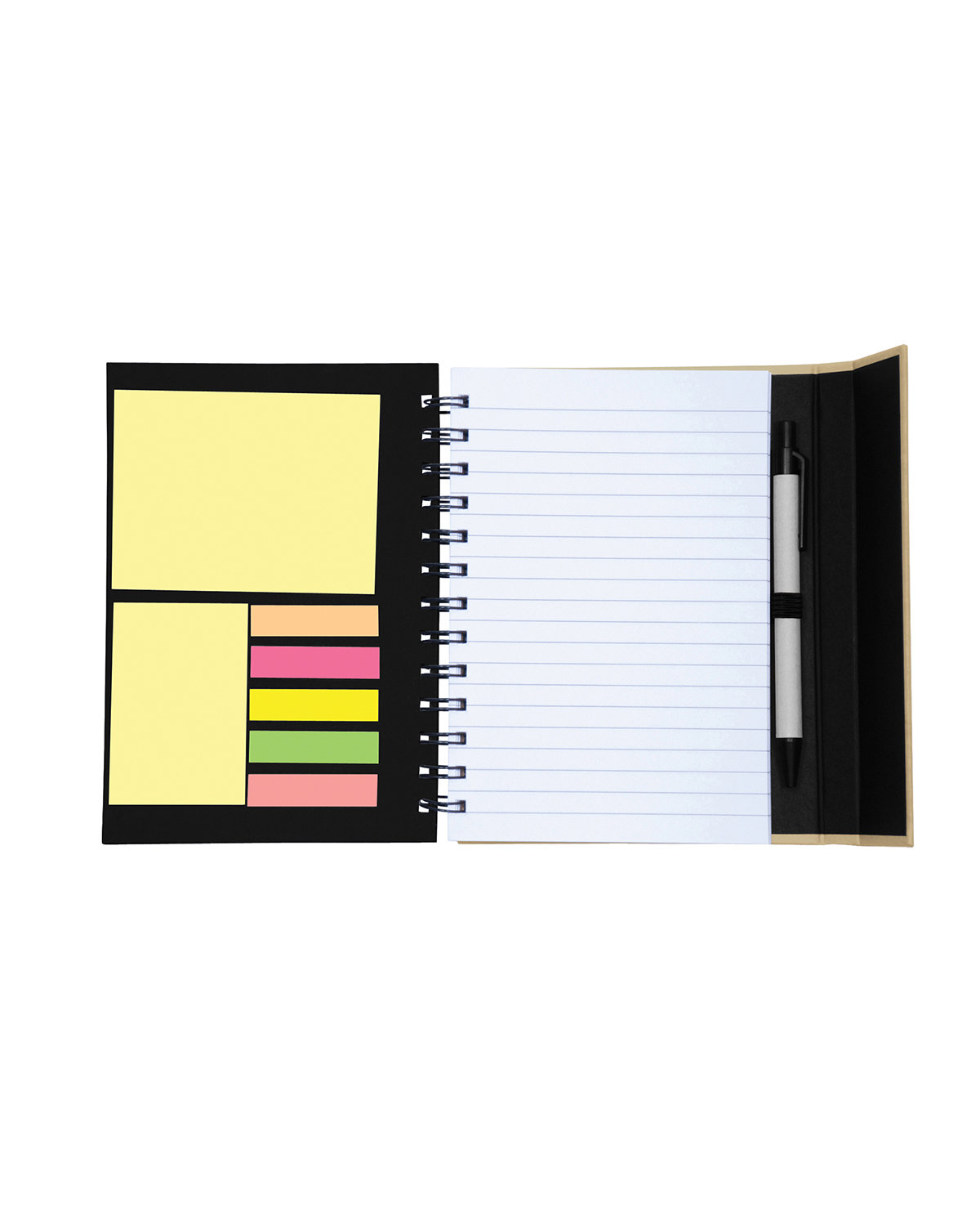 Spiral Notebook With Sticky Notes & Pen 5.75" x 7.25"