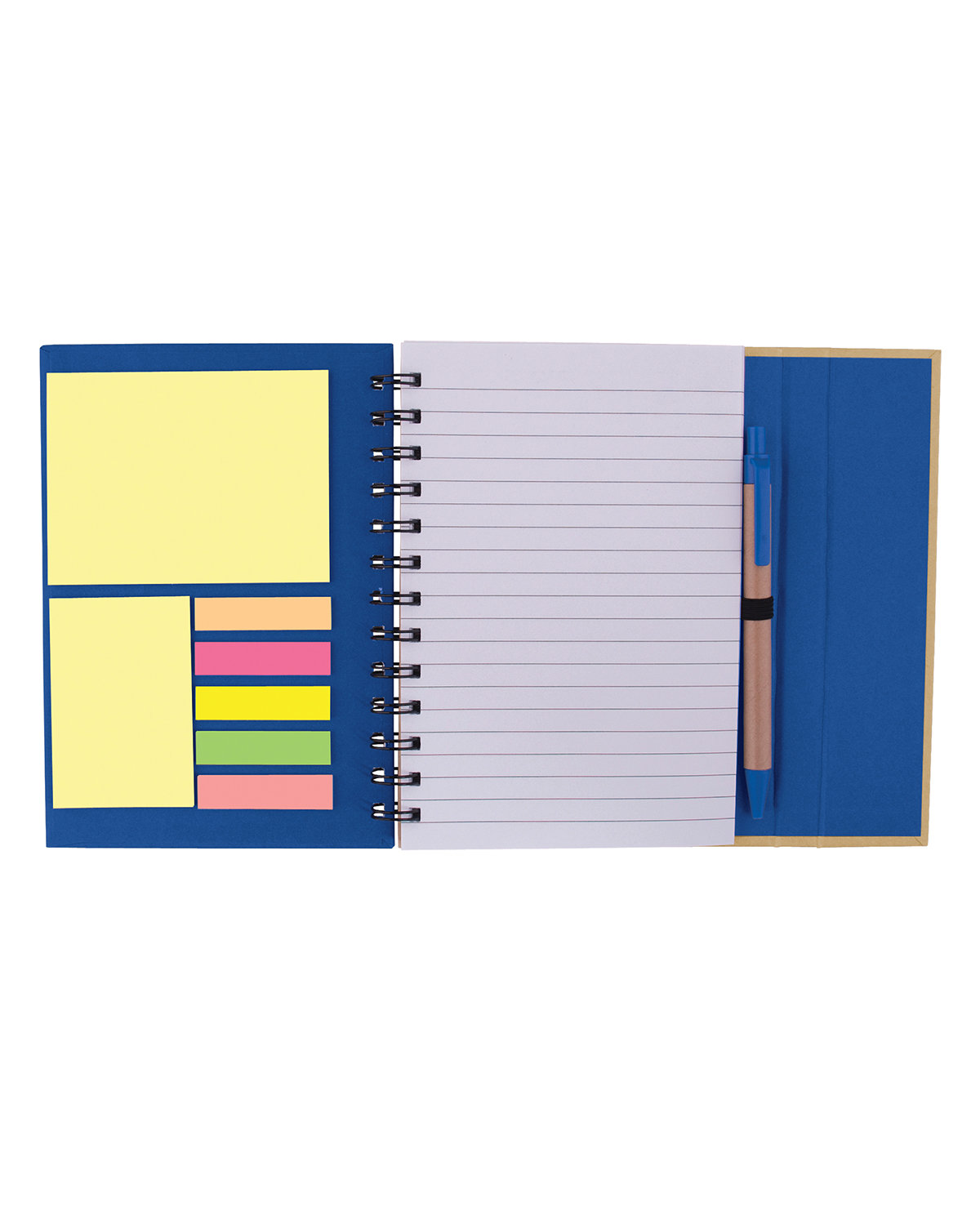 Spiral Notebook With Sticky Notes & Pen 5.75" x 7.25" 9