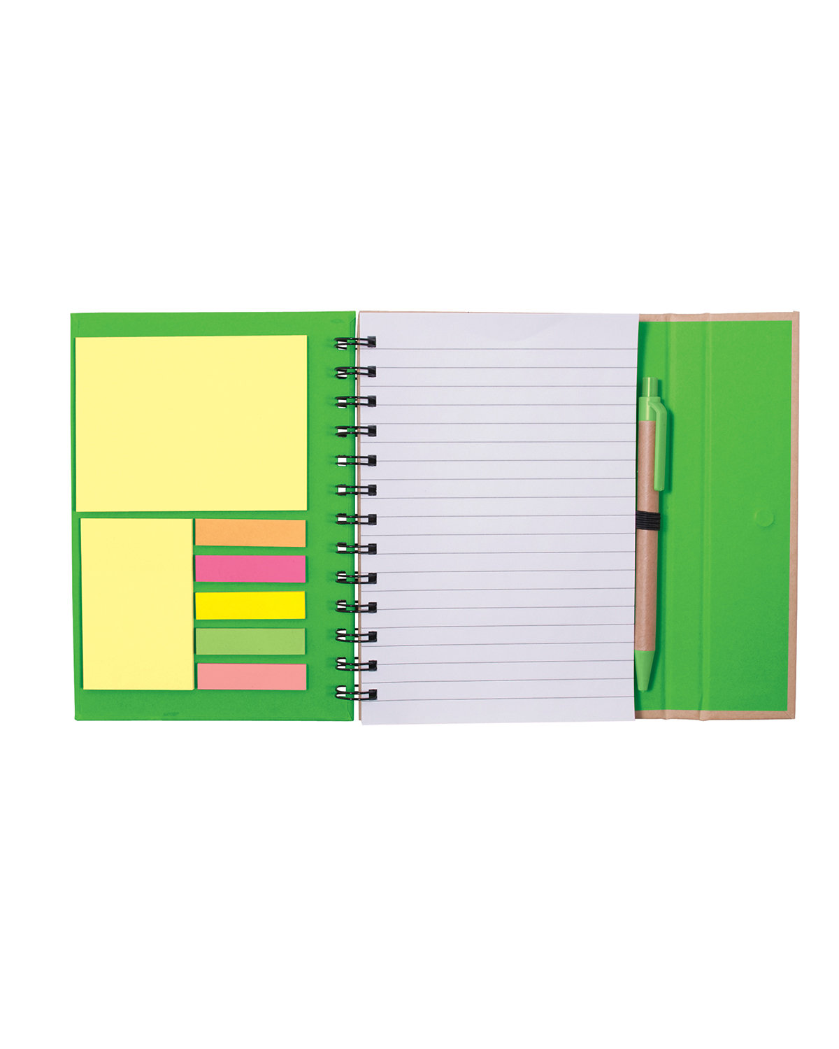Spiral Notebook With Sticky Notes & Pen 5.75" x 7.25" 12