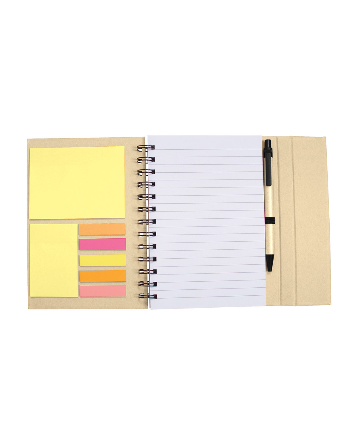 Spiral Notebook With Sticky Notes & Pen 5.75" x 7.25" 14