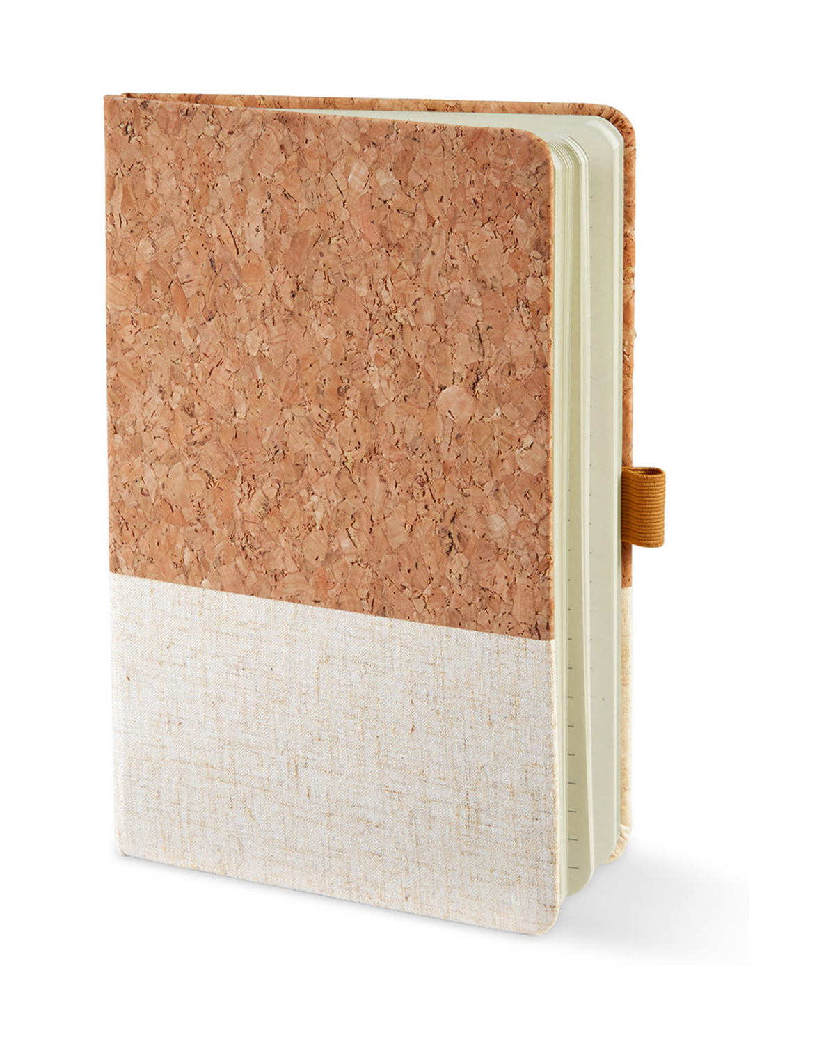 Cork And Heathered Fabric Hardcover Journal 5.5" X 8.25" 7