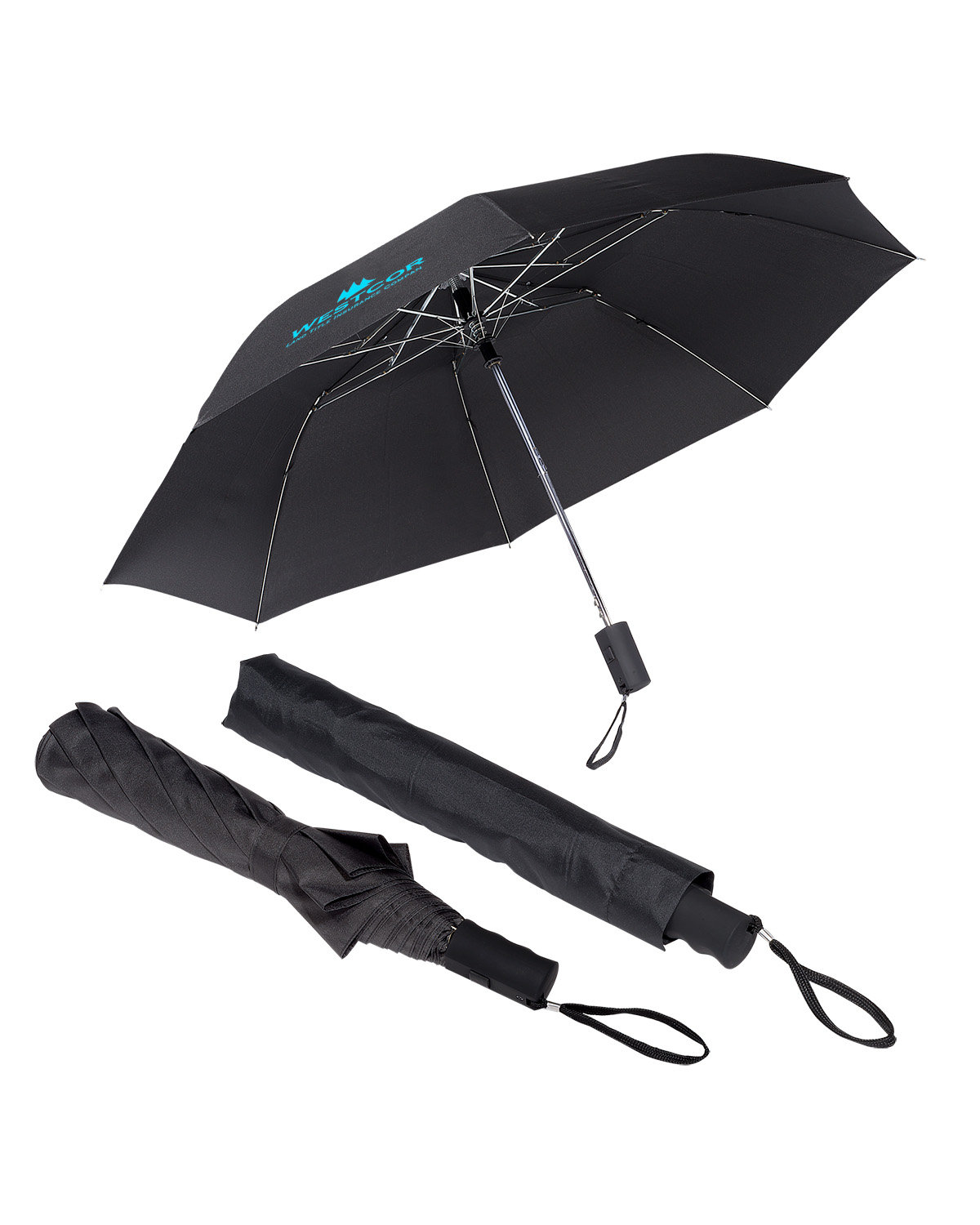 44" Arc Vented Auto Open Folding Umbrella 8