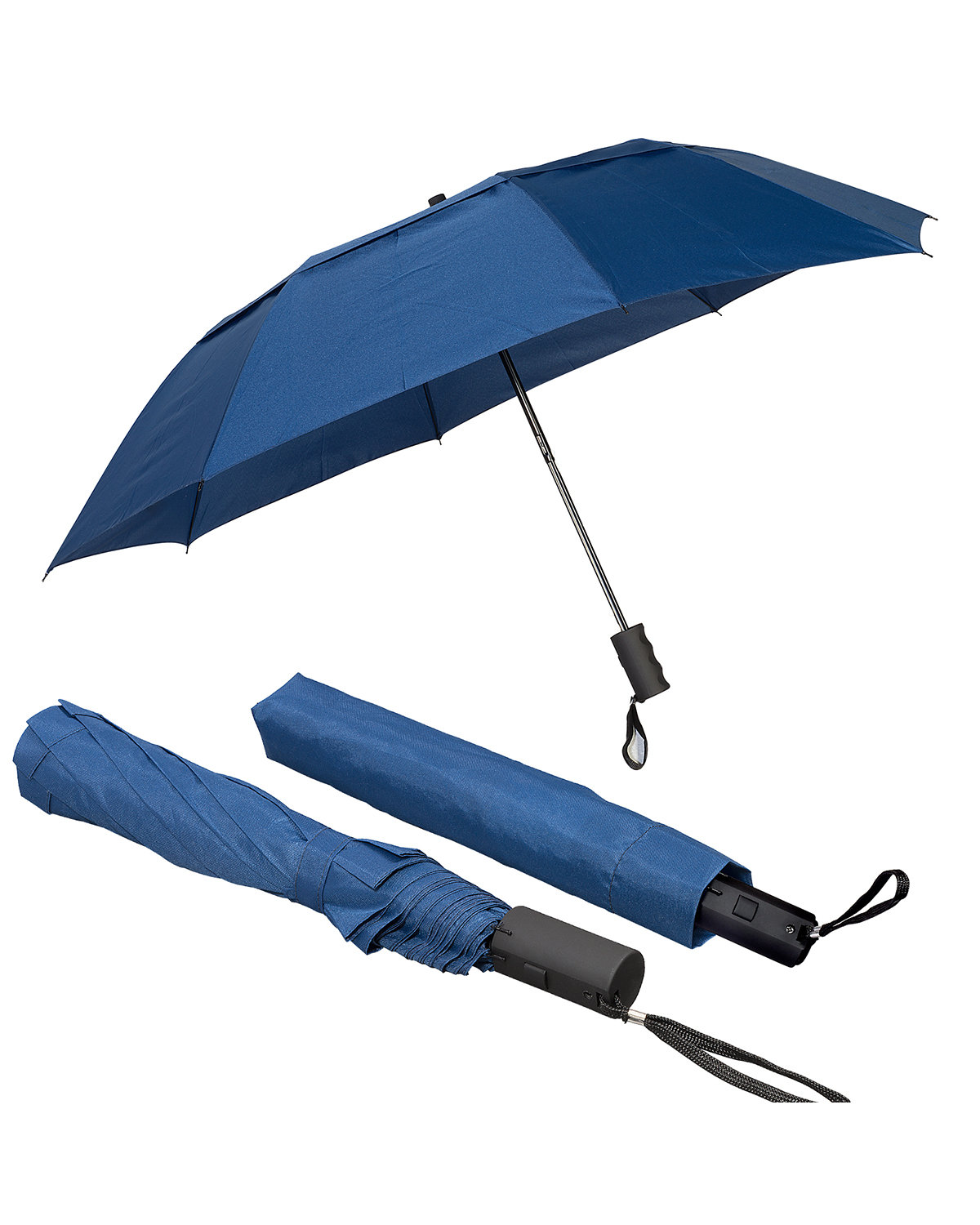 44" Arc Vented Auto Open Folding Umbrella 6