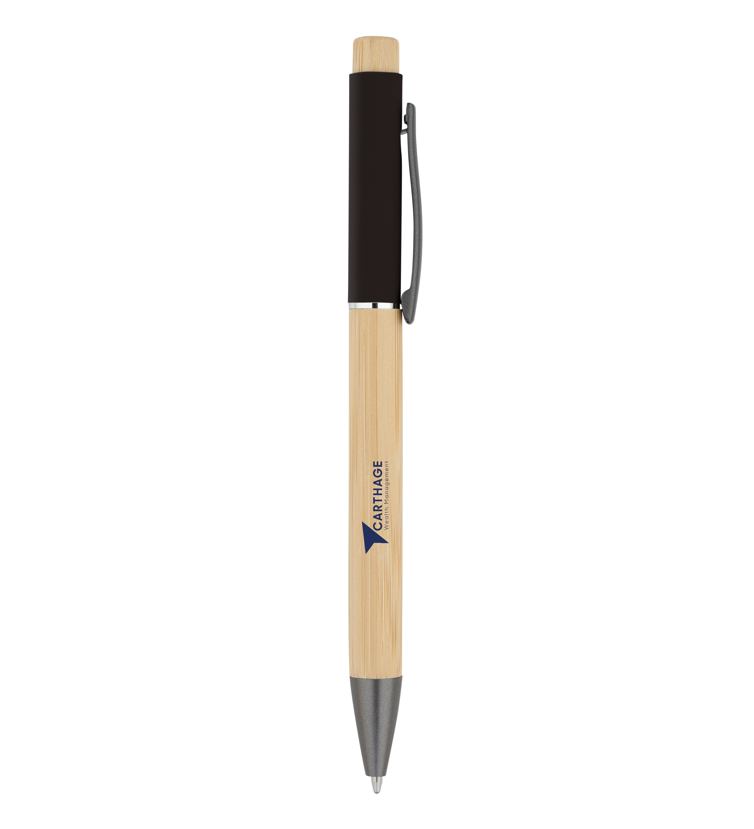 Bamboo Barrel with Gunmetal Clip Pen 21