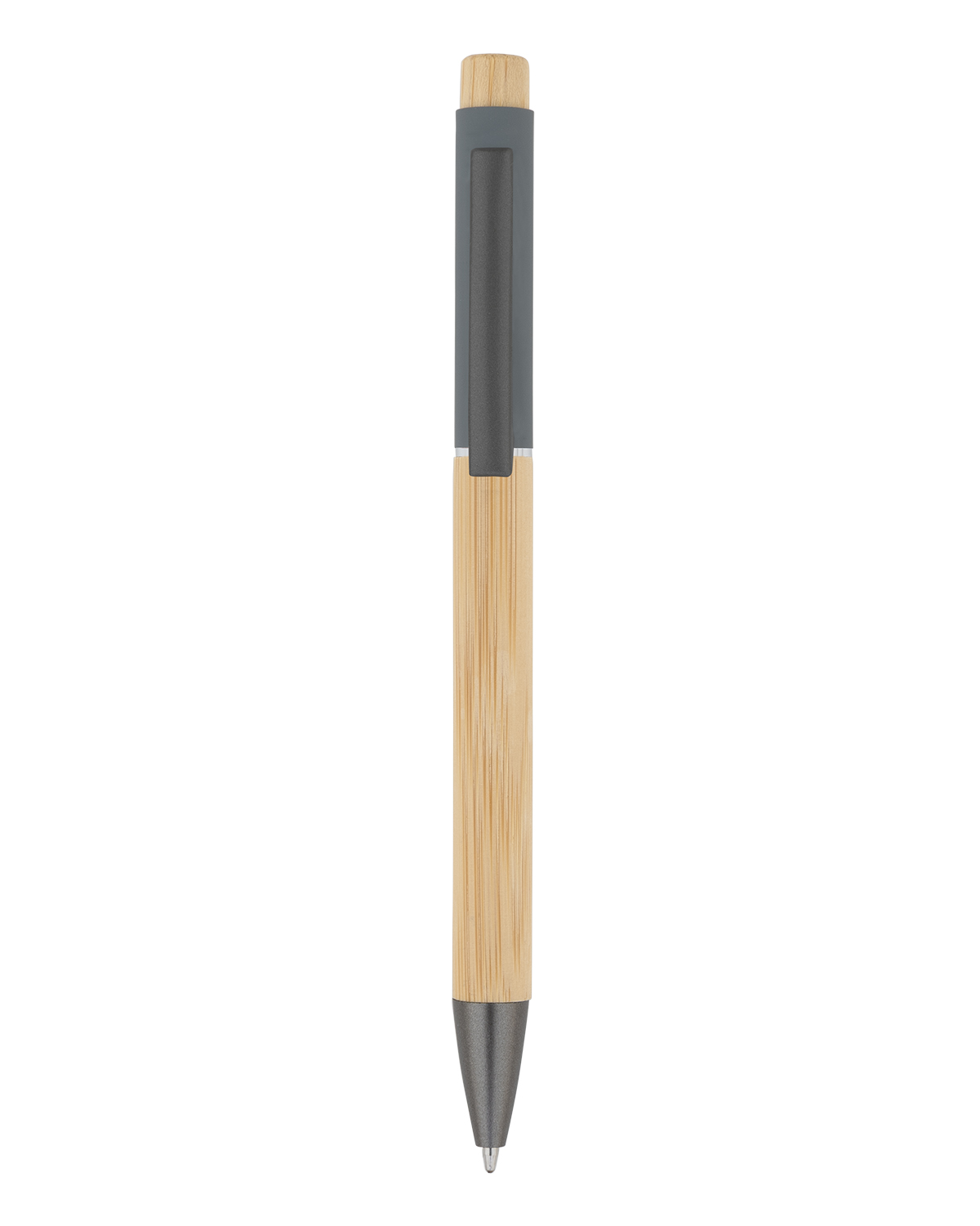 Bamboo Barrel with Gunmetal Clip Pen 18