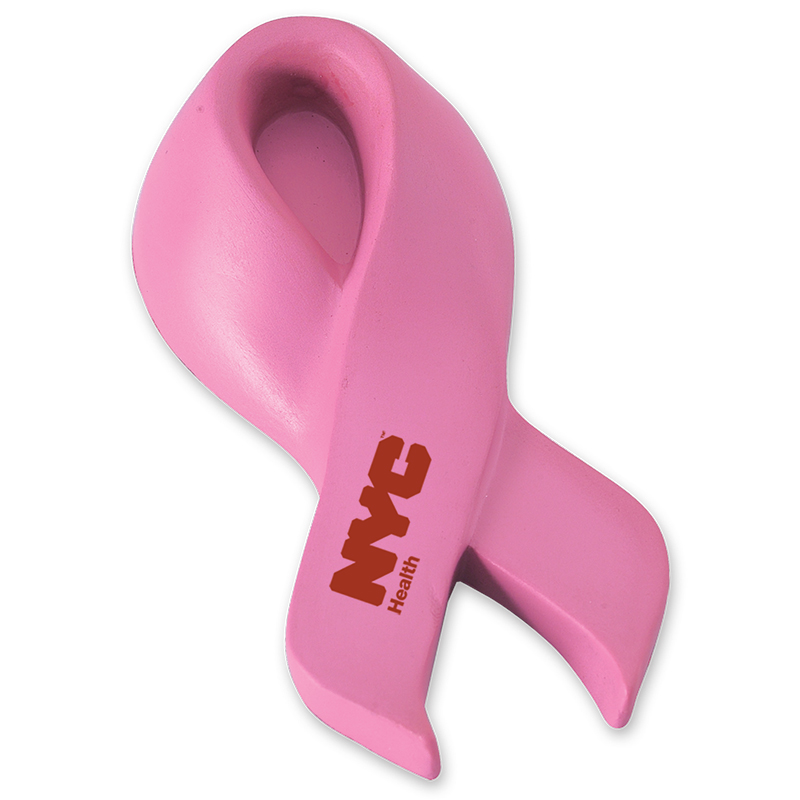 Pink Breast Cancer Awareness Ribbon Shape Stress Ball 2
