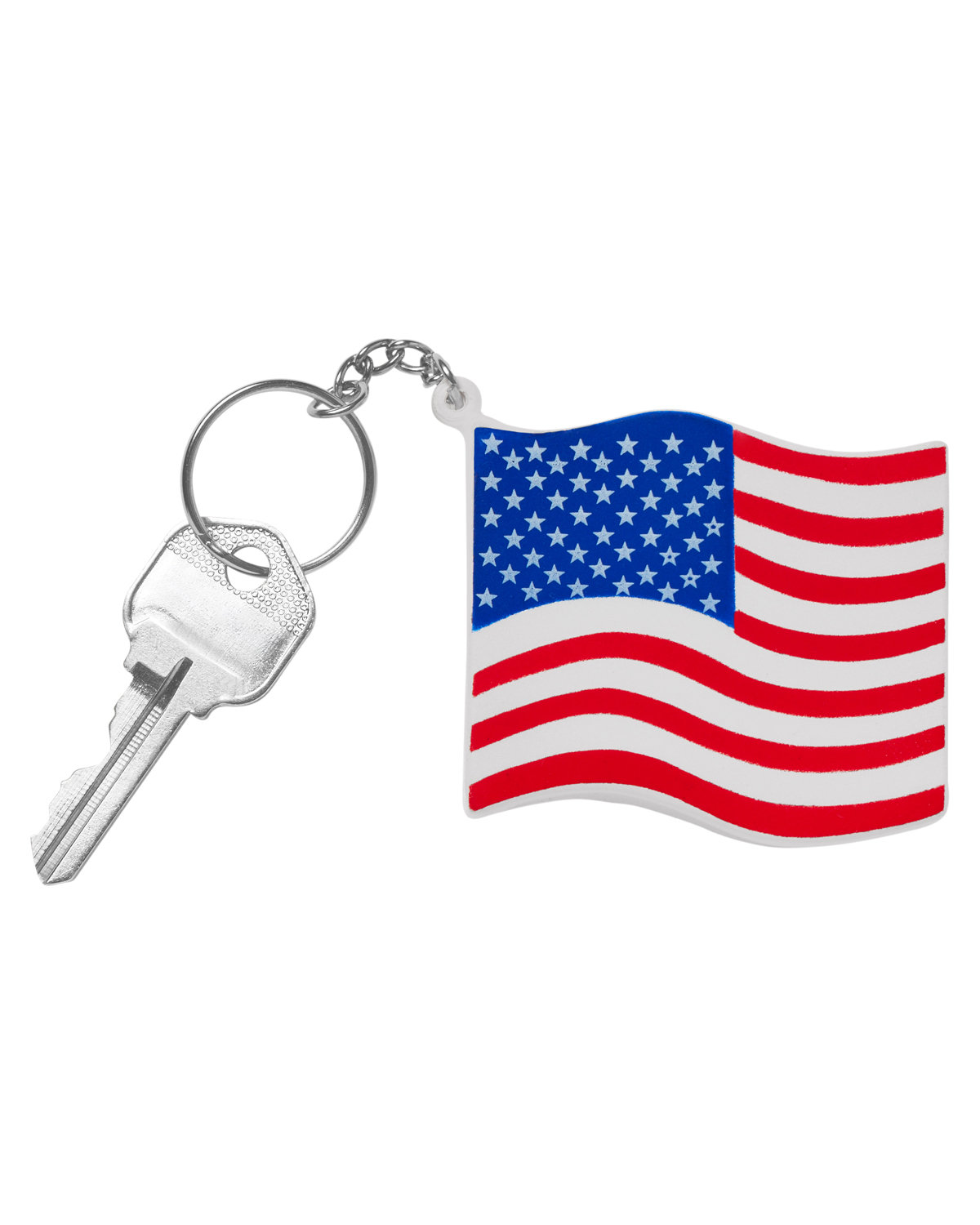 Patriotic American Flag Shape Stress Ball Keychain