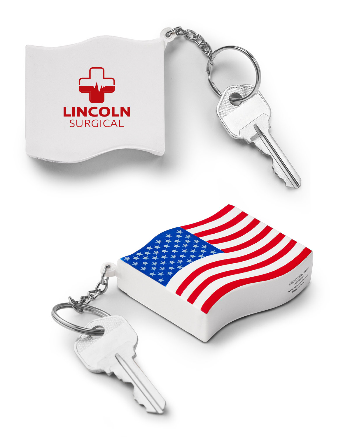 Patriotic American Flag Shape Stress Ball Keychain 4