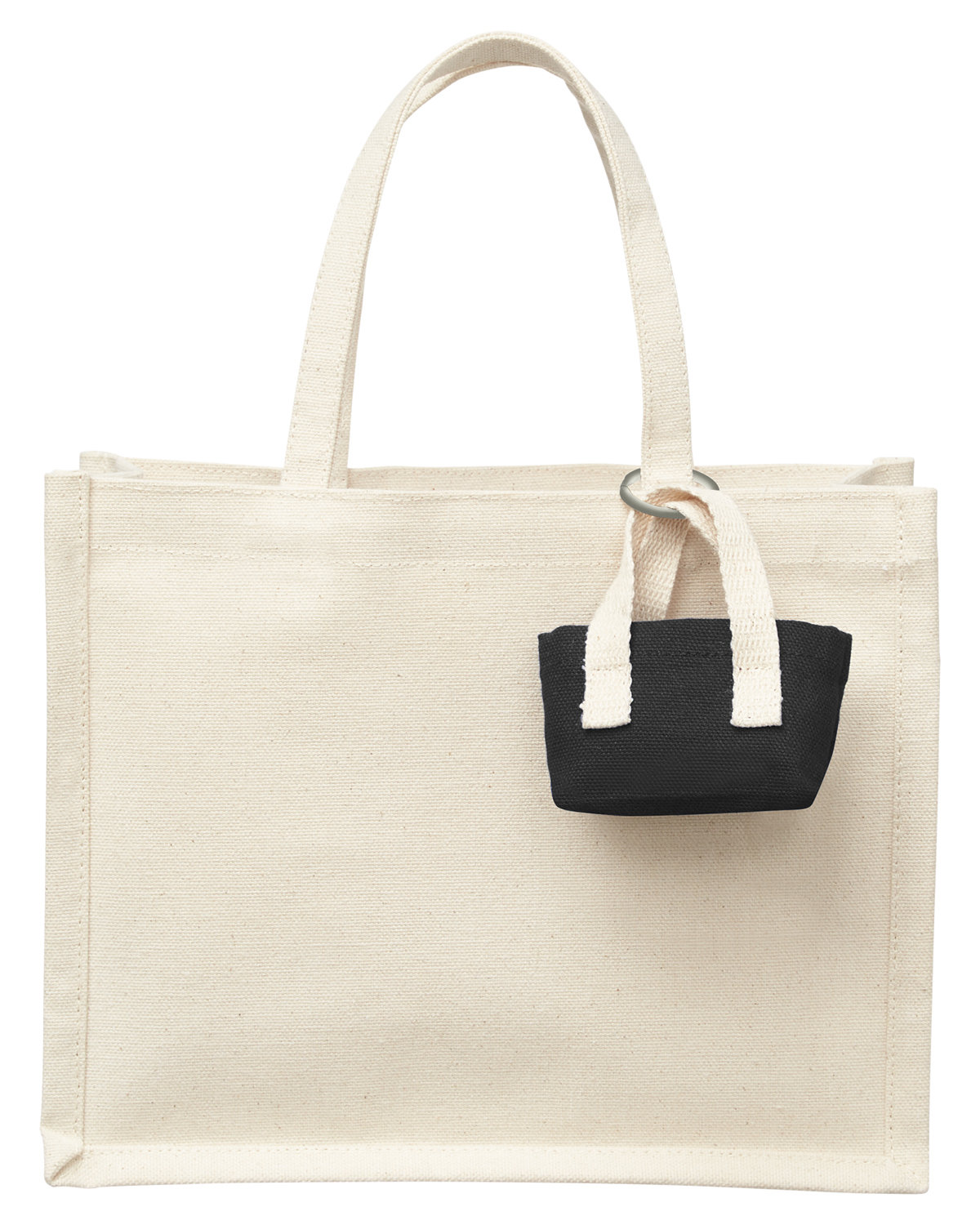 Mini Recycled Cotton Tote Bag with Charm, custom tote bag with logo imprint 6