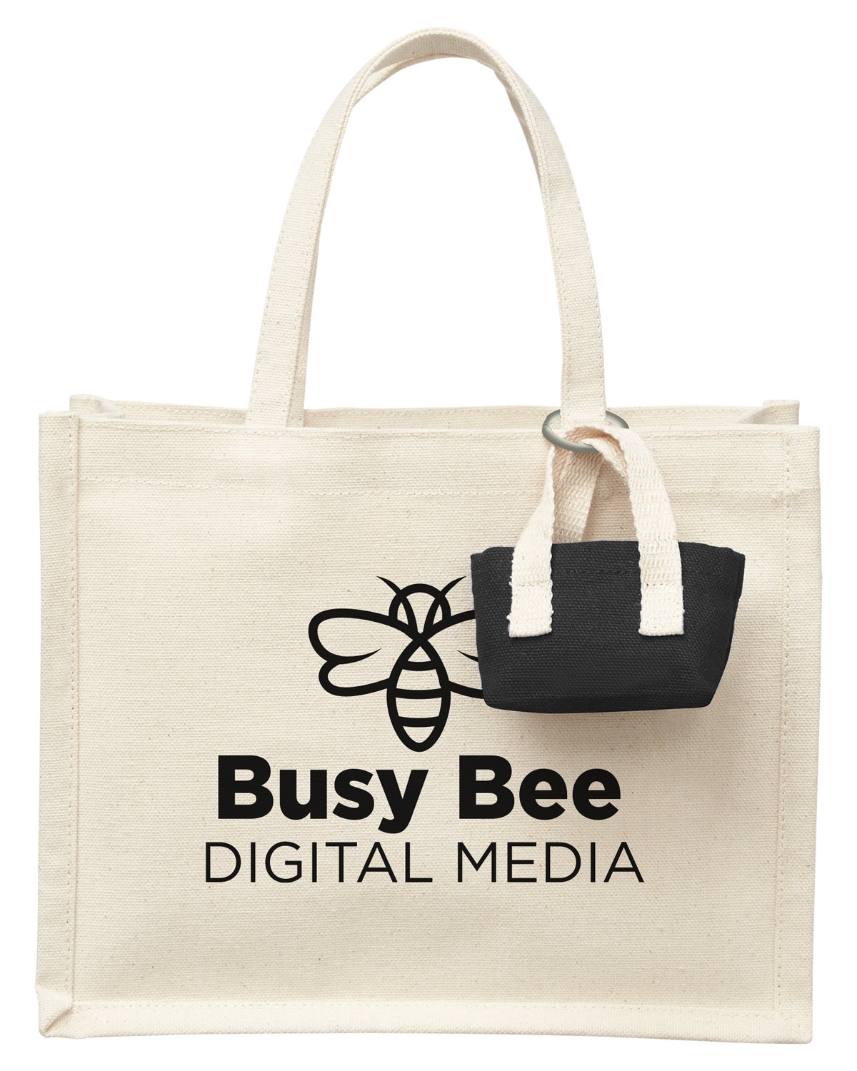Mini Recycled Cotton Tote Bag with Charm, custom tote bag with logo imprint 20