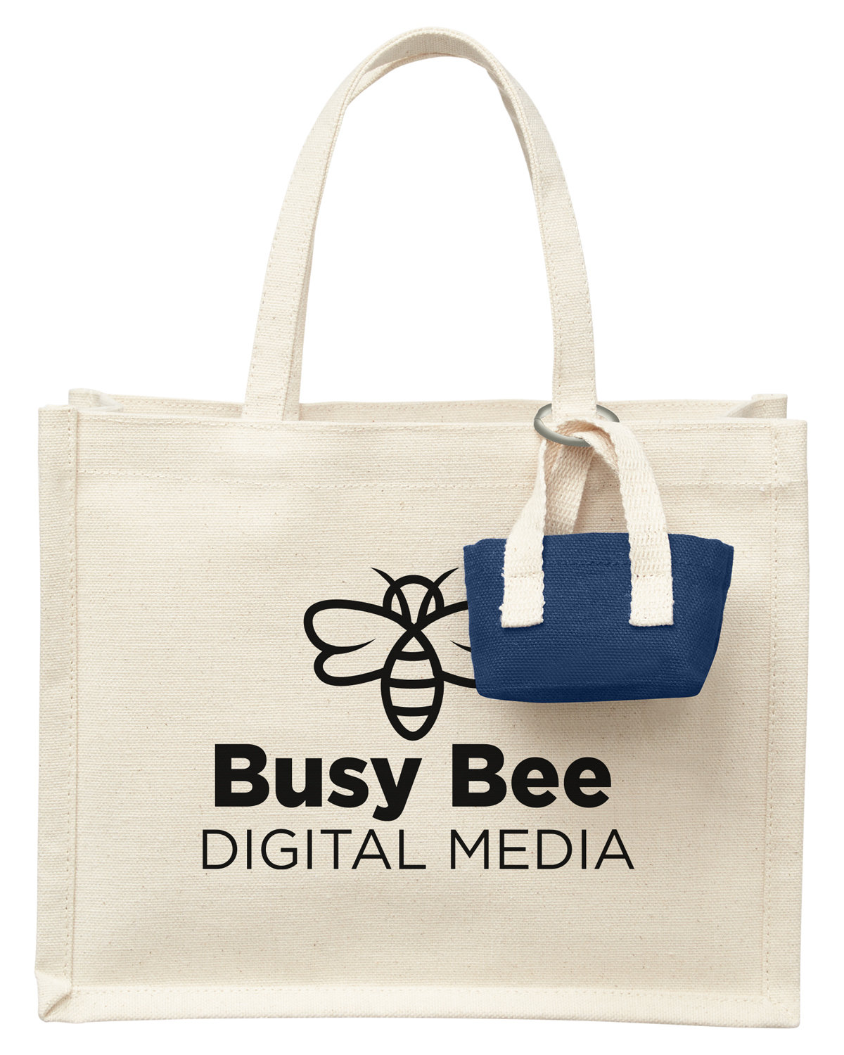 Mini Recycled Cotton Tote Bag with Charm, custom tote bag with logo imprint 18