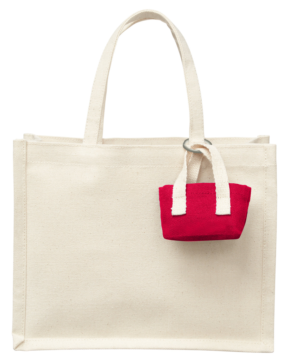 Mini Recycled Cotton Tote Bag with Charm, custom tote bag with logo imprint 4