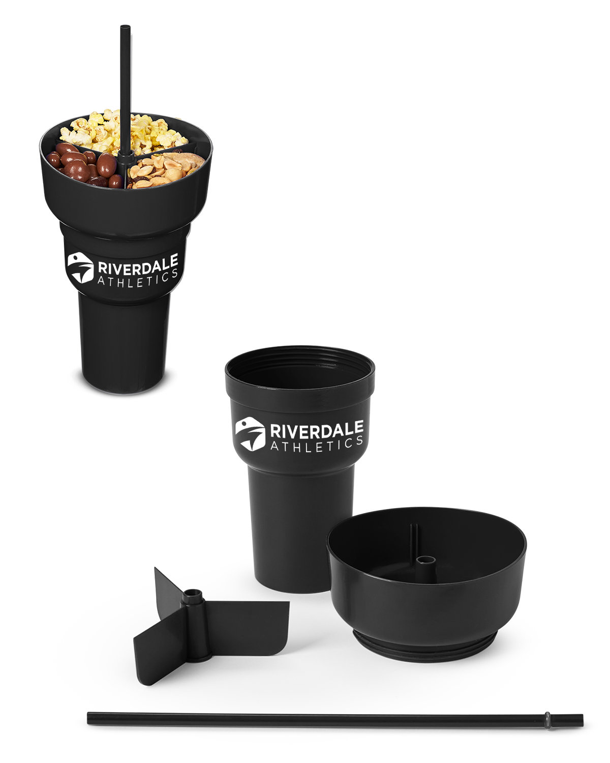 1L Recycled PP Stadium Tumbler with Snack Bowl