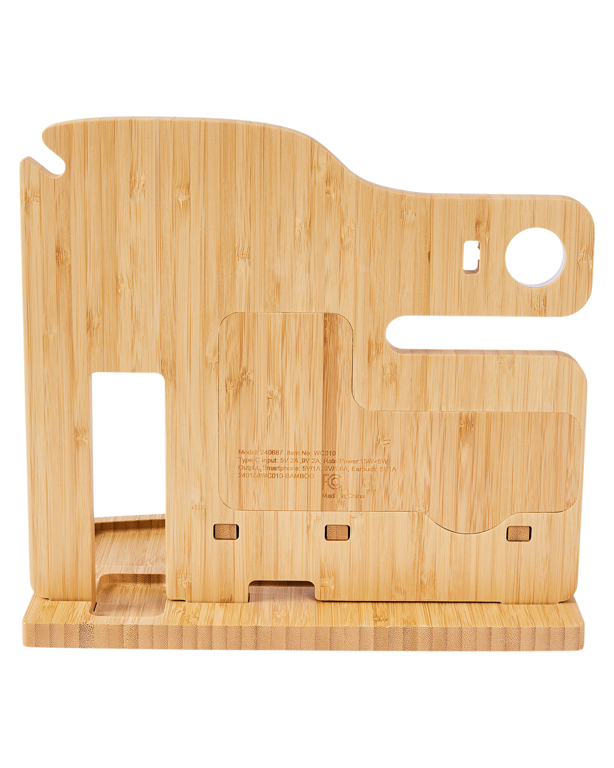Portia Bamboo Charging Valet Station 12